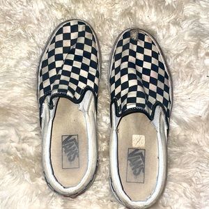 Checkered Vans Slipons